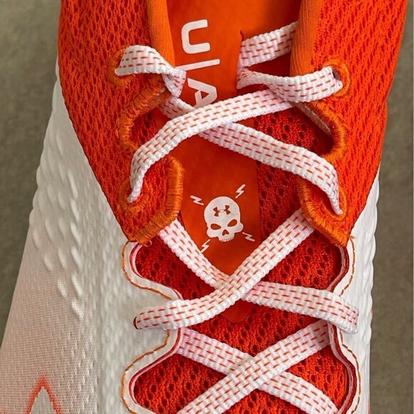 Under Armour White and Orange Athletic Shoes - Picture 7 of 11